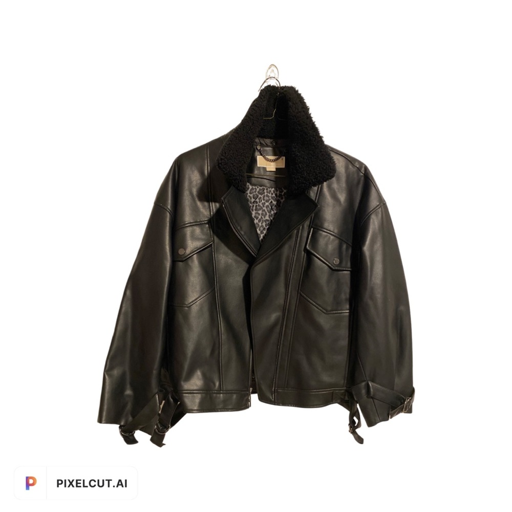 MICHAEL KORS FAUX FUR COLLAR BOMBER
